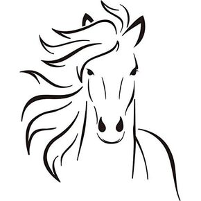22 inches x 27 inches Chinese Ink Painting Style Head of Horse Wall Stickers Bedroom Living Room Kids and Children Room Wall Decals Vinyl Artistic Wall Stickers for Study Office Decor