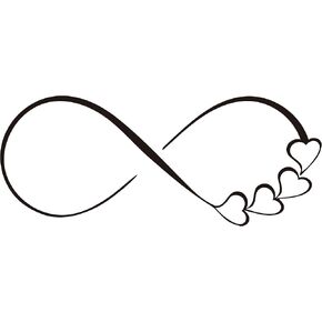 Family Stickers Beautiful Forever Heart Hope Love Always Infinity Symbol Decals Bedroom Living Room Art Decoration 23 x 10 in Black