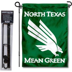 North Texas Mean Green Garden Flag with Stand Holder