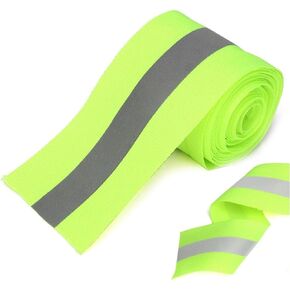 Sew on High Visibility Hi Vis Retro Reflective Fabric Tape (2" x 10 yds, Silver)