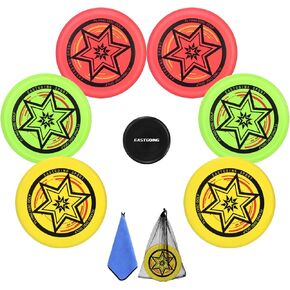 Eastgoing Disc Golf Starter Set.Disc Golf Beginner Kits (7-Pack) 2 Driver, 2 Mid-Range, 2 Putter 1 Mini Disc.Weight 170-176g.Disc Golf Equipment Starter Kit Bonus Drawstring Bag + Towel