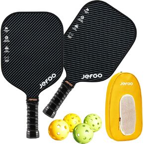 Pickleball Paddle Set of 2 - High Performance Lightweight Fiber Glass/Carbon Fiber Material, Good Grip - Sturdy Pickle Ball Paddles for Ultimate Game Experience