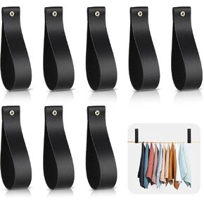Leather Wall Hanging Strap, Ymapinc 8 Pcs Artificial Leather Wall Strap Hooks Wall Mounted Loop for Hanging Leather Strap Hangers for Bathroom Kitchen Bedroom Towel Holder Supplies in Saudi Arabia