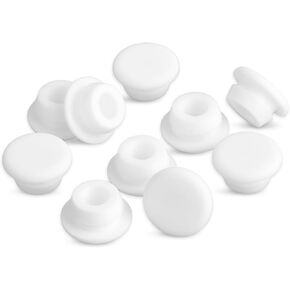 Jeffdad 10 Pcs 10mm Rubber Hole Plug Black Silicone Round Snap in Type Locking Furniture Hole Plug Protective Cover Rubber Plugs for Holes Watertight(Black)