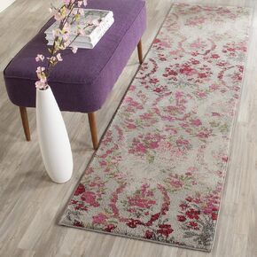 SAFAVIEH Monaco Collection Accent Rug - 2'2" x 4', Ivory & Pink, Floral Design, Non-Shedding & Easy Care, Ideal for High Traffic Areas in Entryway, Living Room, Bedroom (MNC205R)