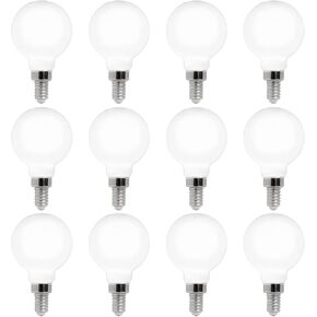FLSNT G16.5 Dimmable LED Candelabra Bulbs 60W Equivalent, LED E12 Chandelier Light Bulbs, 550LM, CRI90, 5.5W, AC 120V, 6 Pack, 2700K Soft White