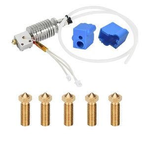 High Speed V5 J-Head Volcano Hotend 24V 40W, 2pcs 300℃ Silicone Socks + 5pcs 0.4mm Nozzle Compatible with ANYCUBIC Vyper/Kobra Max/Kobra Plus 3D Printer Accessories