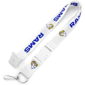 Aminco NFL Los Angeles Rams Team Lanyard, White, One Size