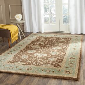 SAFAVIEH Antiquity Collection 3' x 5' Brown / Green AT21G Handmade Traditional Oriental Premium Wool Area Rug