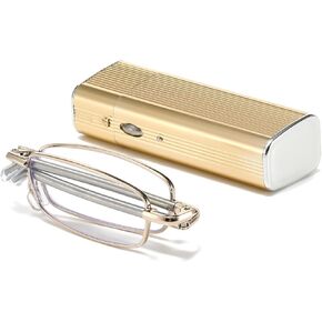 Tiny Folding Reading Glasses for Women Men UV400 Protection - Real Glass & Resin Lenses IF8031