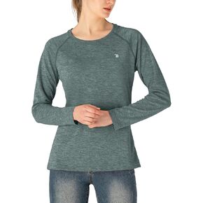 BGOWATU Women's Long Sleeve Shirts UPF 50+ Sun Protection SPF Crew Neck Lightweight Quick Dry Athletic Top Hiking Runing in Kuwait