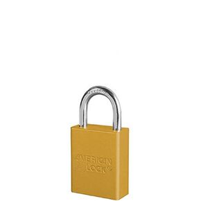 American Lock S1105YLW Padlock Keyed Shackel, Aluminum, 1", Yellow