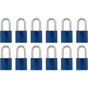 ABUS Blue 72/40HB40 Lockout Tagout Padlock w/ 1.5" Shackle, 12 Pack, Keyed Alike, 12 Padlocks with 24 Keys