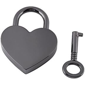 Small Love Heart Shape Padlock, Mini Metal Padlocks Diary Lock with Key Luggage Lock Bag Lock for Luggage Handbag Jewelry Box Diary