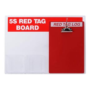 Brady 122049, Red on White 5S Red Tag Board with Clipboard (1 Kit)