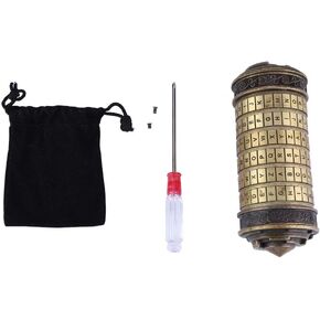 Da Vinci Code Cryptex Lock, Combination Lock with Romantic Gift Pack, Gold Color, 7 Piece Kit