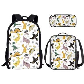 Buybai School Bag Sets with Insulated Lunchbag- Zipper Pencil Bag for Student Bookbag Dachshund Dog Printed Shoulder Bags Large Capacity Women Rucksack