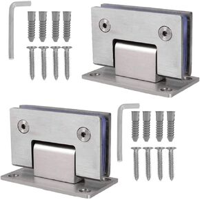 90 Degree Shower Door Hinges, Heavy Duty Frameless Glass Door Hinges Stainless Steel Bathroom Gate Clamp for 8-12 mm Toughened Glass, Rust & Corrosion Resistance