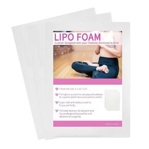 4 Pack Lipo Foam Pads Post Surgery, BBL Foam Boards Liposuction Surgery Foam Sheet for Recovery, Flattening Abdominal Help Out When Using Ab Board Compression Garments Tummy Tuck 8" x 11"