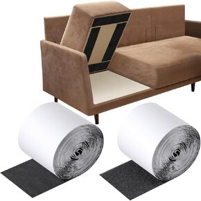 4.4''x20 Feet Heavy Duty Hook and Loop Tape, Heavy Duty Strips with Adhesive, Keep Sofa Cushions and Carpets from Sliding, Loop Tape Adhesive Couch Cushion Support