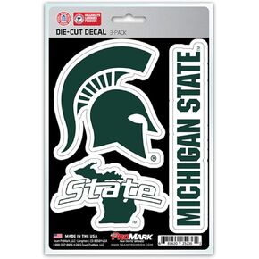 FANMATS NCAA Michigan State University 3 Piece Decal Set, Varies, Green