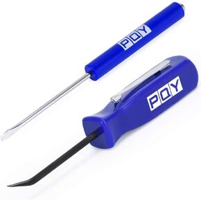 Pocket Magnetic Screwdriver Slotted Head With Magnet Top + Mini Pry Bar Set Green