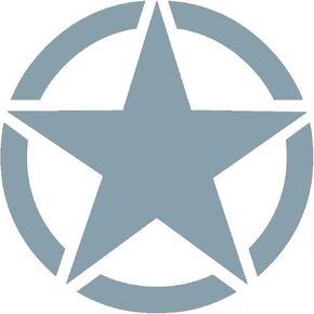 Army Circle Star 12" Military Wiliys Restoration Vinyl Decal Sticker White