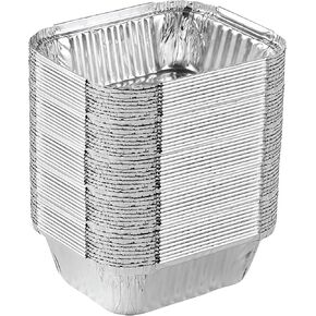PLASTICPRO Disposable 5 LB Aluminum Takeout Tin Foil Baking Pans 7'' X 10'' X 3'' Inch Bakeware - Cookware Perfect for Baking Cakes,Brownies,Bread, Meatloaf, Lasagna, Pack of 10