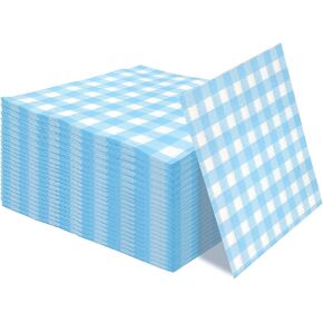 SietDESEO 50 Pieces 3-ply Yellow Gingham Napkins Guest Hand Towels Cocktail Napkins Paper Napkins for Dinner Wedding Birthday Party Beverage Napkins Disposable