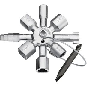 Knipex Tools LP - 1101 Twin Key Universal Control Cabinet Key, Chrome