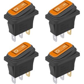 Weideer 4 قطعة مفتاح الروك مقاوم للماء تشغيل/إيقاف 12 فولت أصفر LED 3Pin 2 موقف SPST التيار المتناوب 6A 250 فولت 10A 125 فولت قارب التبديل KCD3-101NW-Y in Kuwait