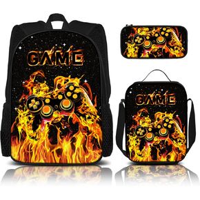 Backpack for Boys School Gamer Boys Backpack For Kids Children Teens Elementary Ages 8-10 3pcs Boys Backpack