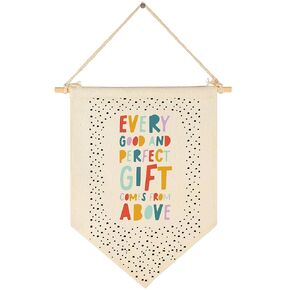Christian Bible Verses Art-Scripture Flag Sign Gifts for Baby Newborn Boys Girls Kids-Banner Wall Decor Gift for Nursery Bedroom Playroom Front Door-Baby Gift Shower-New Home Christmas Gift