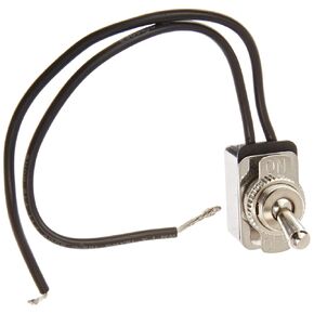 NSI 78150TW Toggle Switch, Maintained Contact and Single Pole, On Off Circuit Function, SPST, Brass/Nickel Actuator, 10/4 amps at 125/250 VAC/DC, Wire Lead Connection
