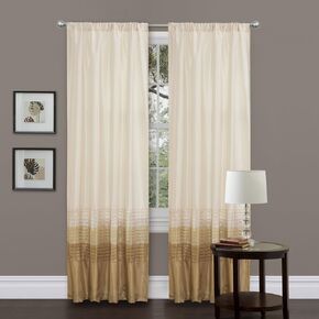 Lush Decor Mia Curtains | Window Panels Drapes Color Block Stripe Set for Living, Dining, Bedroom (Pair), 84" x 54, Gray/Purple