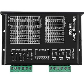 DM556 CNC Digital Stepper Driver DM556 Stepper Motor Controller 2-Phase Stepper Motor Driver 20-50V DC Max 5.6A 128 Subdivision for Nema 23, 24 and Nema 34 Stepper Motor (1)