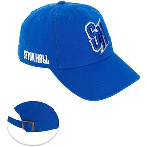 Seton Hall University Baseball Hat SHU Pirates Brimmed Embroirderd Hats Cap Adjustable Cloth Strap Adult (Style B) Blue