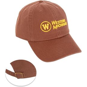 Desert Cactus Western Michigan University Baseball Hat Broncos WMU Brimmed Embroirderd Hats Cap Adjustable Cloth Strap Adult (Style E) Brown