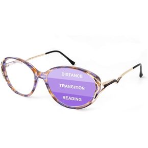 OKH Women's Reading Glasses - Progressive Multifocus Readers Blue Light Blocking Multifocal Transition Reading Glasses