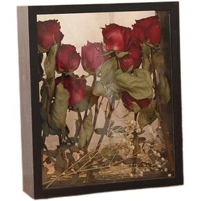 Wooden Dried Flower Photo Frame Dried Flower Display Stand Decorative Floating Photo Frame DIY Display Box, Suitable for Dried FlowersSpecimens, HandicraftsBaby Souvenirs and Photos (Primary color)