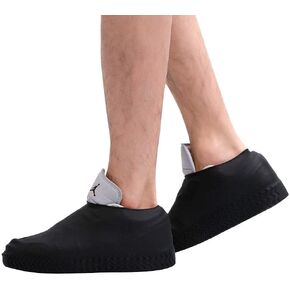 Waterproof Silicone Shoe Covers for Rain,Reusable Non Slip Rubber Rain Shoe Cover Cycling Shoe Protectors Outdoor with Non-slip Sole Apply to Men,Women,Kids(Small Black)