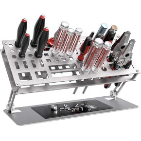 Screwdriver Organizer Holder Screwdriver Storage Rack for Desktop, Angle and Height Adjustable, Carbon Steel Tool Holder Shelf for rc Repair Tool, Plier (Black) in Kuwait