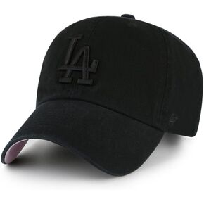 '47 Los Angeles Dodgers Ballpark Clean Up Dad Hat Baseball Cap - Black/Pink Bottom