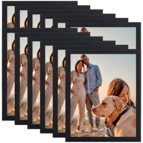 Picture Frames Set for Photos and Artwork, 8x10 Frames Set, 12 Pack,Family Photos, Artwork, Light Weight Bulk Frames Pack for Wall Hanging and Table Stylish Gift (Black)