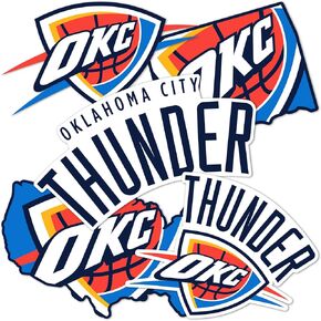 Oklahoma City Thunder NBA Officially Licensed Sticker Vinyl Decal Laptop Water Bottle Car Scrapbook (Type 2-3)