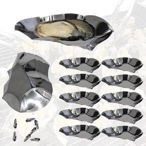 12 Pcs Grillable Oyster Shells, 304 Stainless Steel Oyster Grilling Shells for Cooking and Baking
