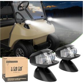 10L0L Golf Cart Head Light Kit, 2PCS Pods Spot Driving Lighting Headlights Kit Compatible with EZGO TXT, Club Car DS, Club Car Precedent Gas and Electric Club car