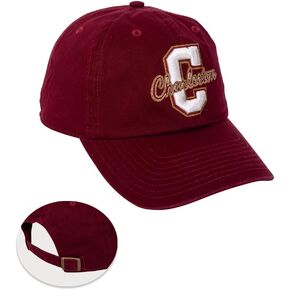 Desert Cactus College of Charleston Baseball Hat Cougars C of C Brimmed Embroirderd Cap Adjustable Cloth Strap Adult (Style A) Red