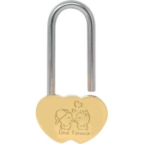 Honbay Love Lock without Key, Engraved Love Forever Heart Padlock, Solid Brass Heart Lock, Wish Lock, Everlasting Love for Lovers, Romantic Padlock