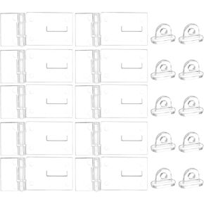 uxcell 10Pcs 55x25mm Acrylic Hasp Latch, Clear Acrylic Hasp Buckle Mini Hinge Hasp for Jewelry Box Small Box